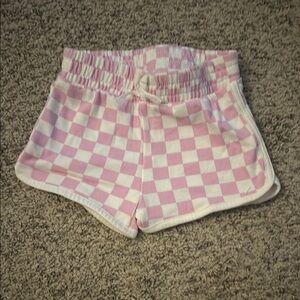 Pink Checkered Kids Shorts